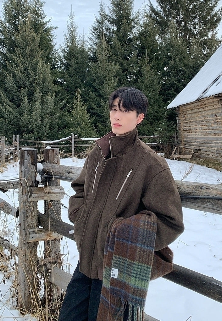 Deconstructed Puffer Jacket Warm Short Winter Coat