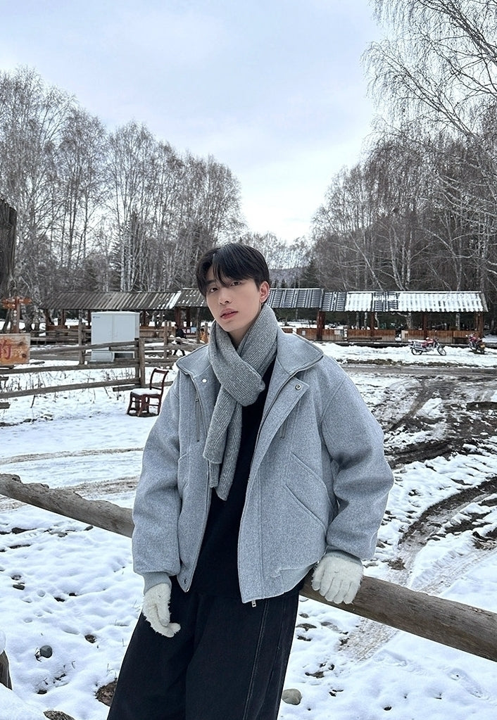 Deconstructed Puffer Jacket Warm Short Winter Coat