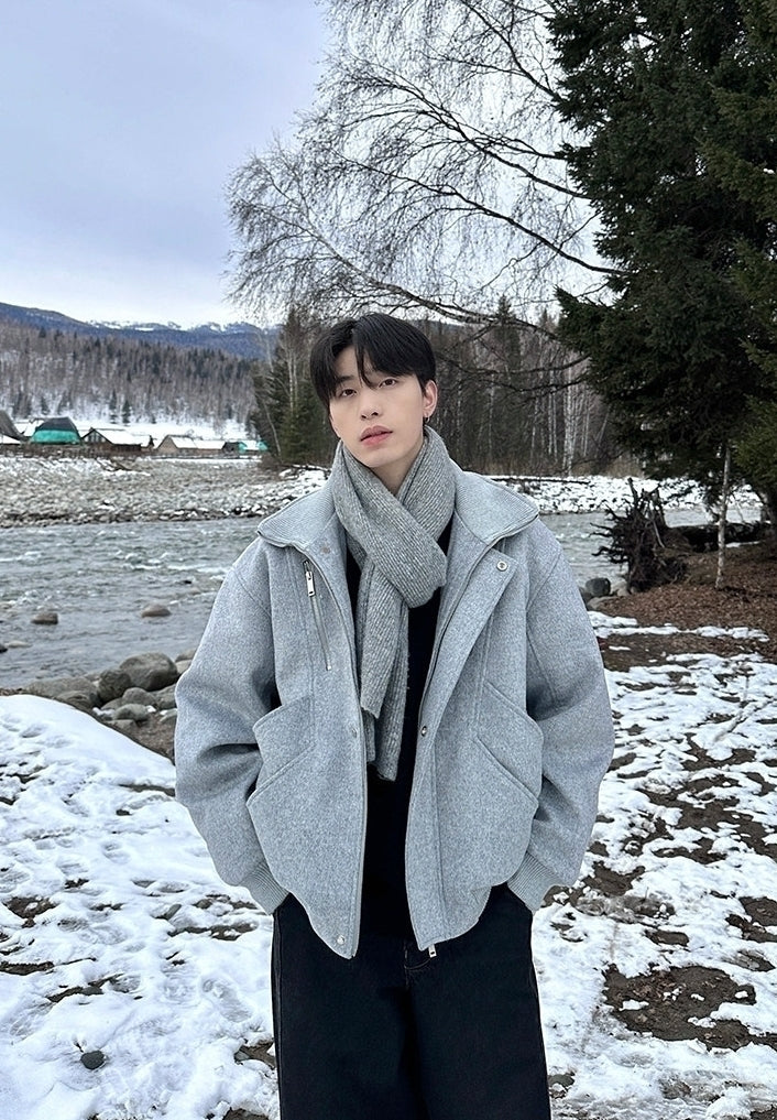 Deconstructed Puffer Jacket Warm Short Winter Coat