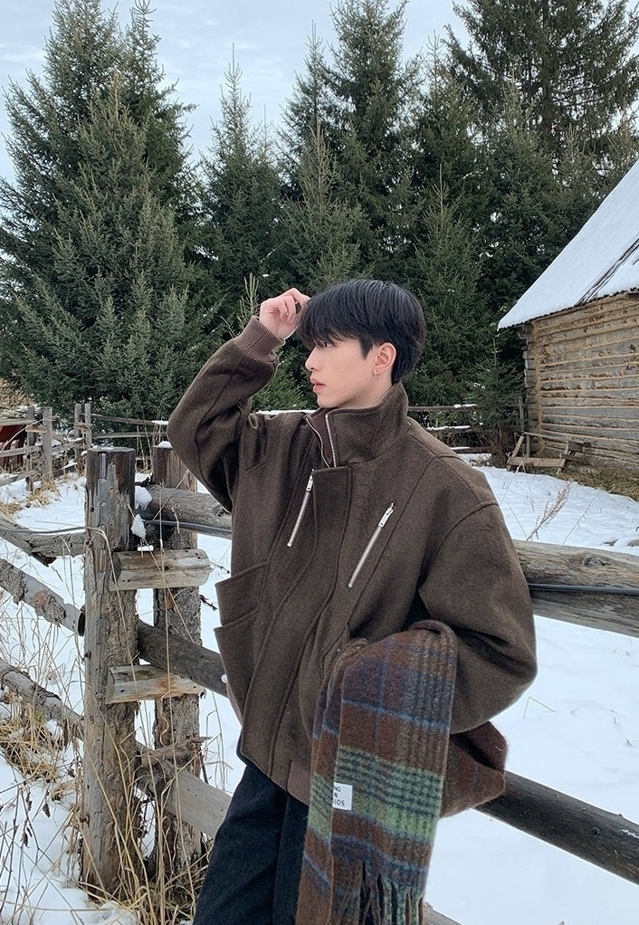 Deconstructed Puffer Jacket Warm Short Winter Coat