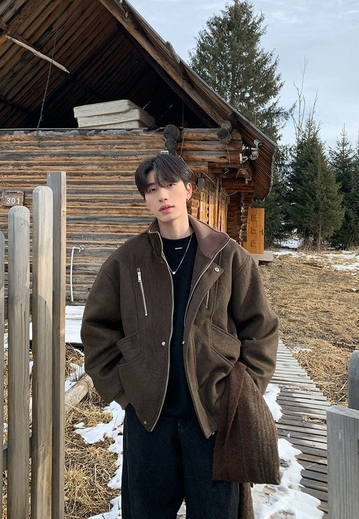 Deconstructed Puffer Jacket Warm Short Winter Coat