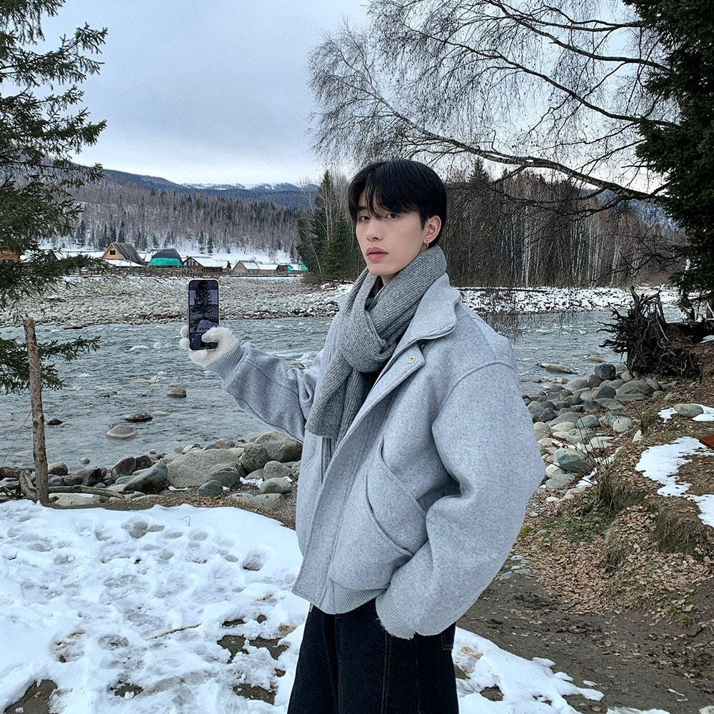 Deconstructed Puffer Jacket Warm Short Winter Coat