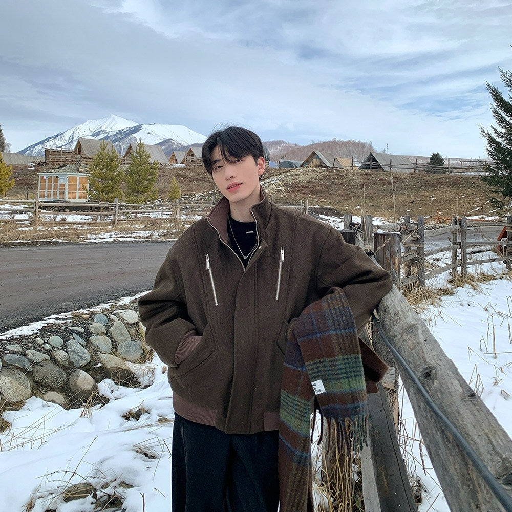 Deconstructed Puffer Jacket Warm Short Winter Coat