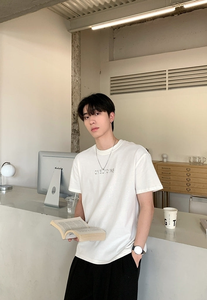 Street Style Letter Print Crewneck Short Sleeve T Shirt