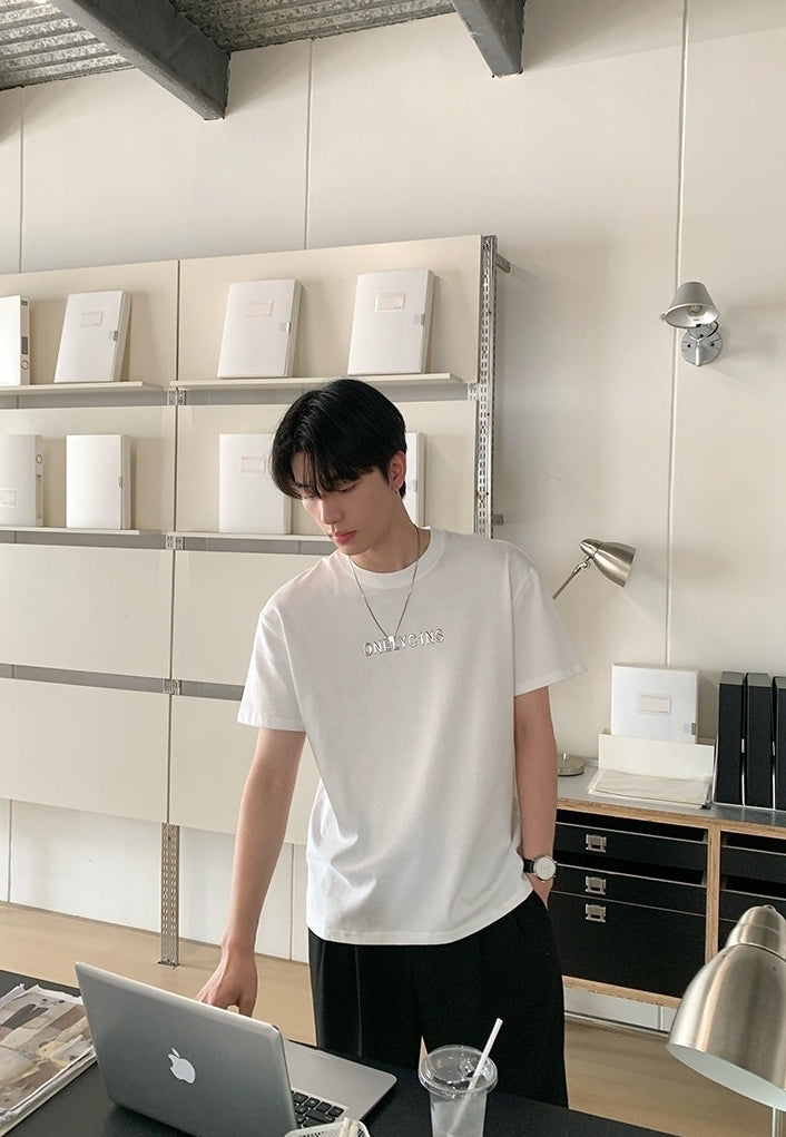 Street Style Letter Print Crewneck Short Sleeve T Shirt