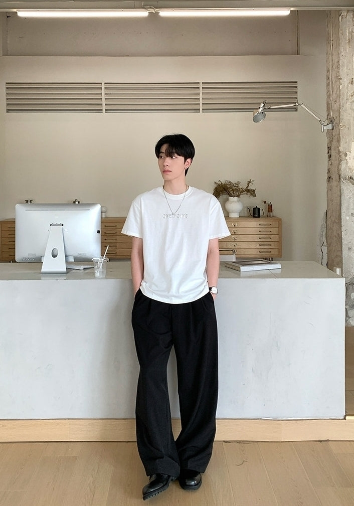 Street Style Letter Print Crewneck Short Sleeve T Shirt