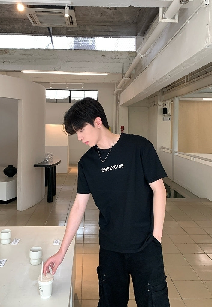 Street Style Letter Print Crewneck Short Sleeve T Shirt