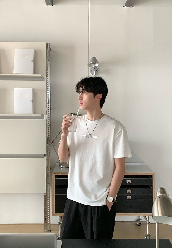Street Style Letter Print Crewneck Short Sleeve T Shirt