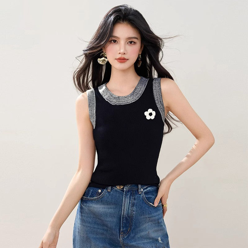 American Style Gradient Sleeveless Slim Fit Tank Top