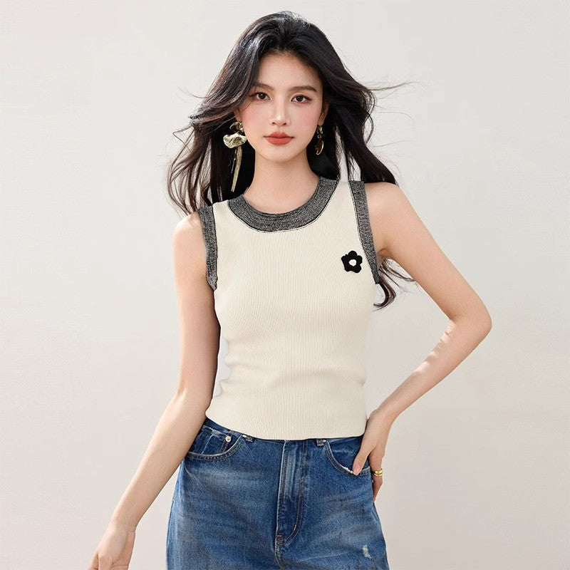 American Style Gradient Sleeveless Slim Fit Tank Top