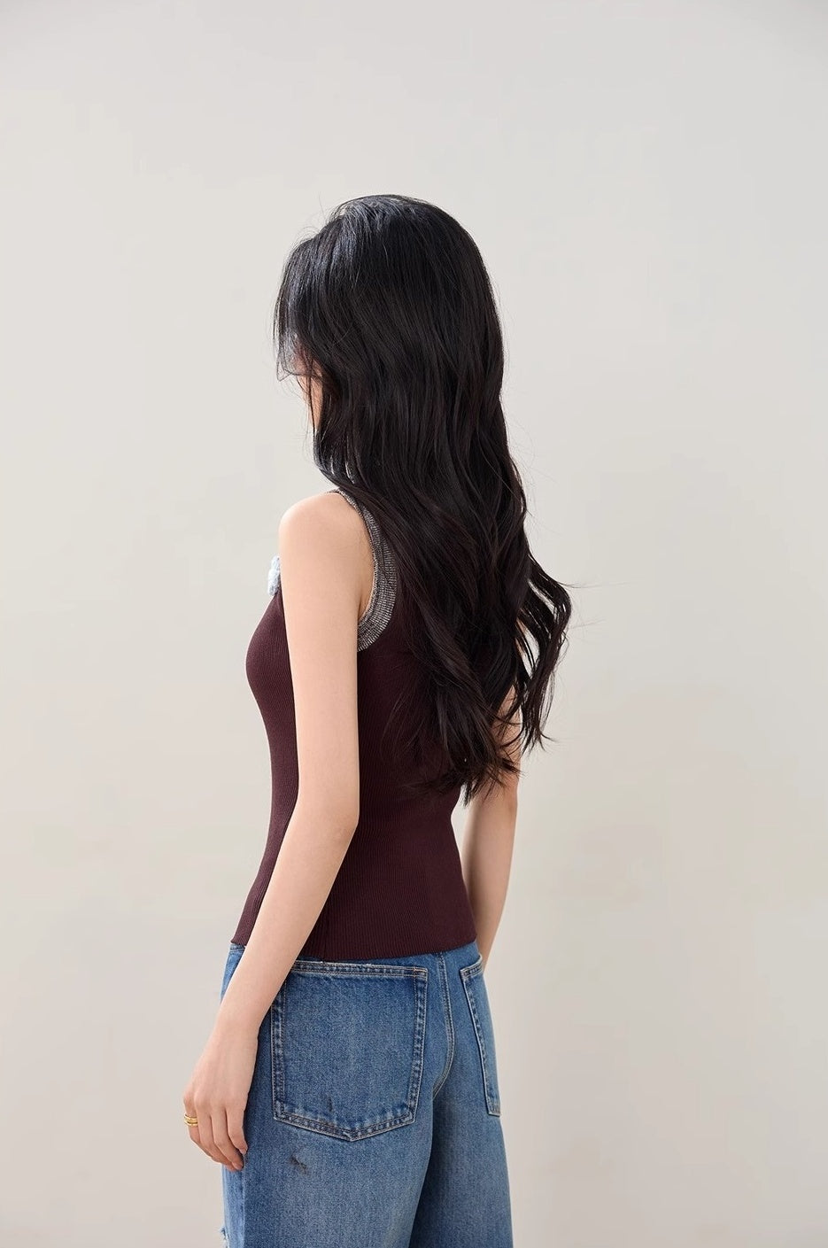 American Style Gradient Sleeveless Slim Fit Tank Top