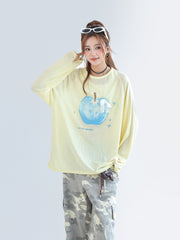 Apple Print Lyocell Lace Sun Protection Top