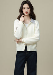 Apricot Two Layer Collar Zip Cardigan Jacket