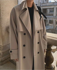 Autumn Korean Style Double Breasted Long Trench Coat