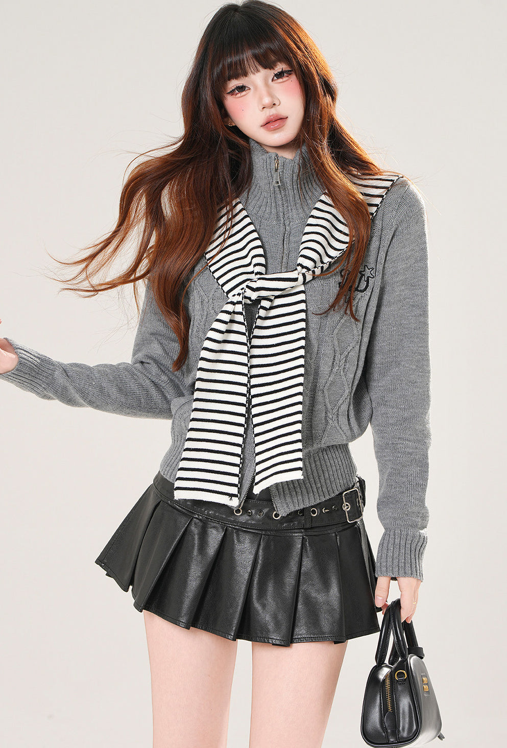 Autumn Turtleneck Knit Cardigan Slim Fit Top