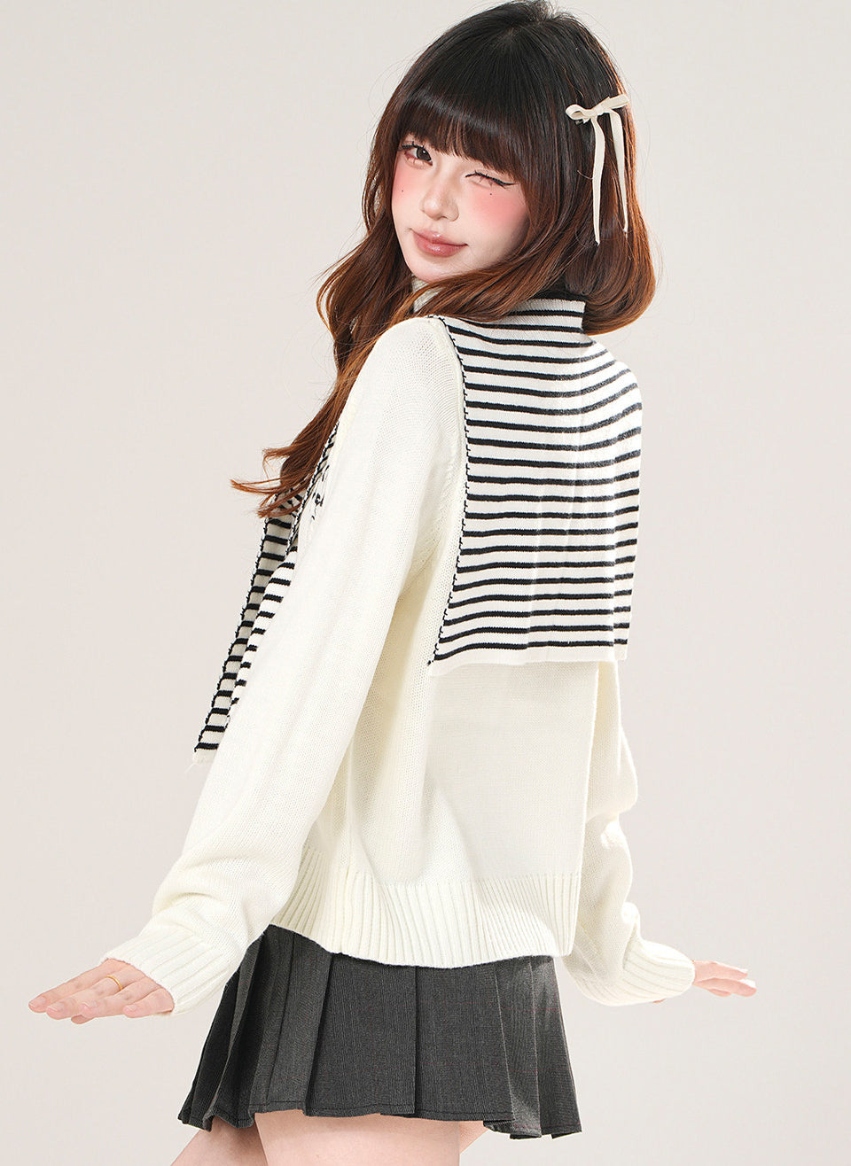 Autumn Turtleneck Knit Cardigan Slim Fit Top
