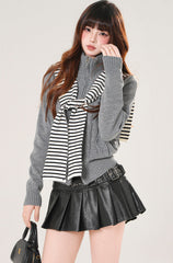 Autumn Turtleneck Knit Cardigan Slim Fit Top