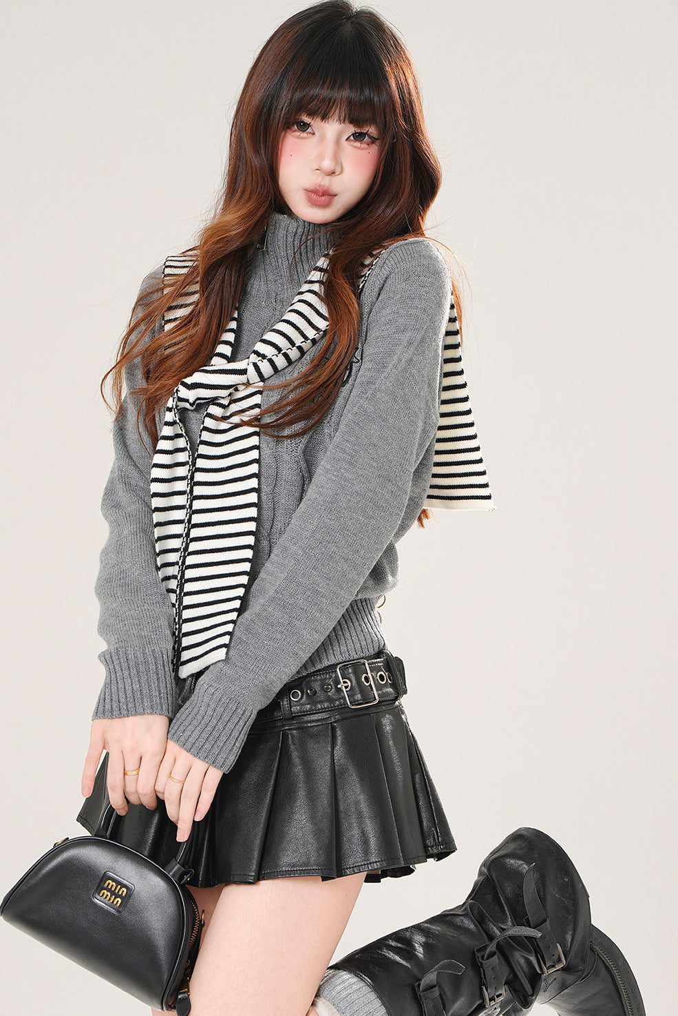 Autumn Turtleneck Knit Cardigan Slim Fit Top