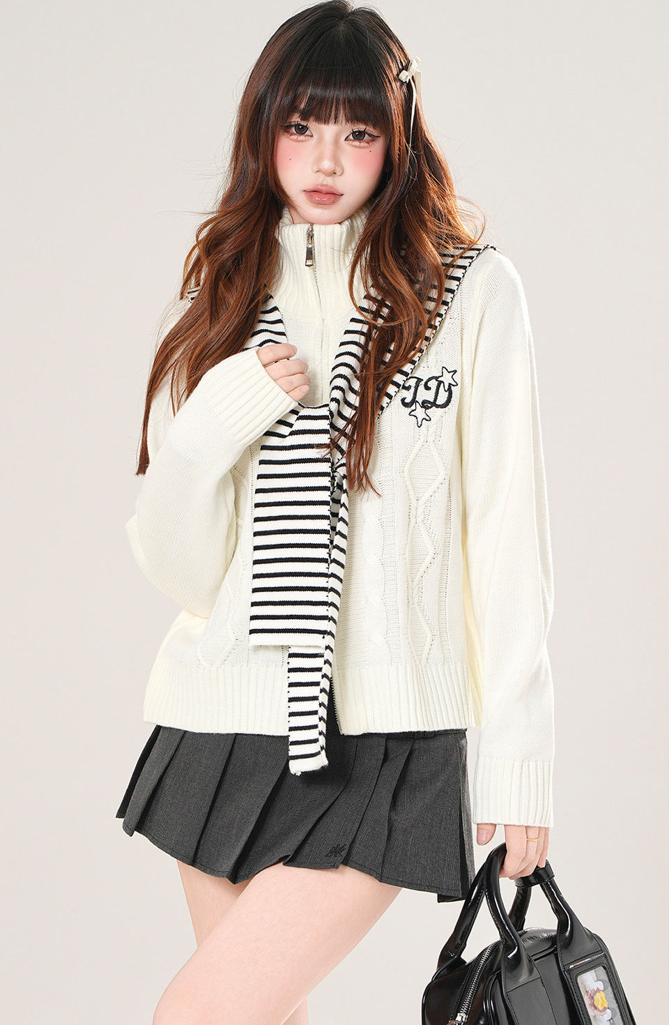 Autumn Turtleneck Knit Cardigan Slim Fit Top