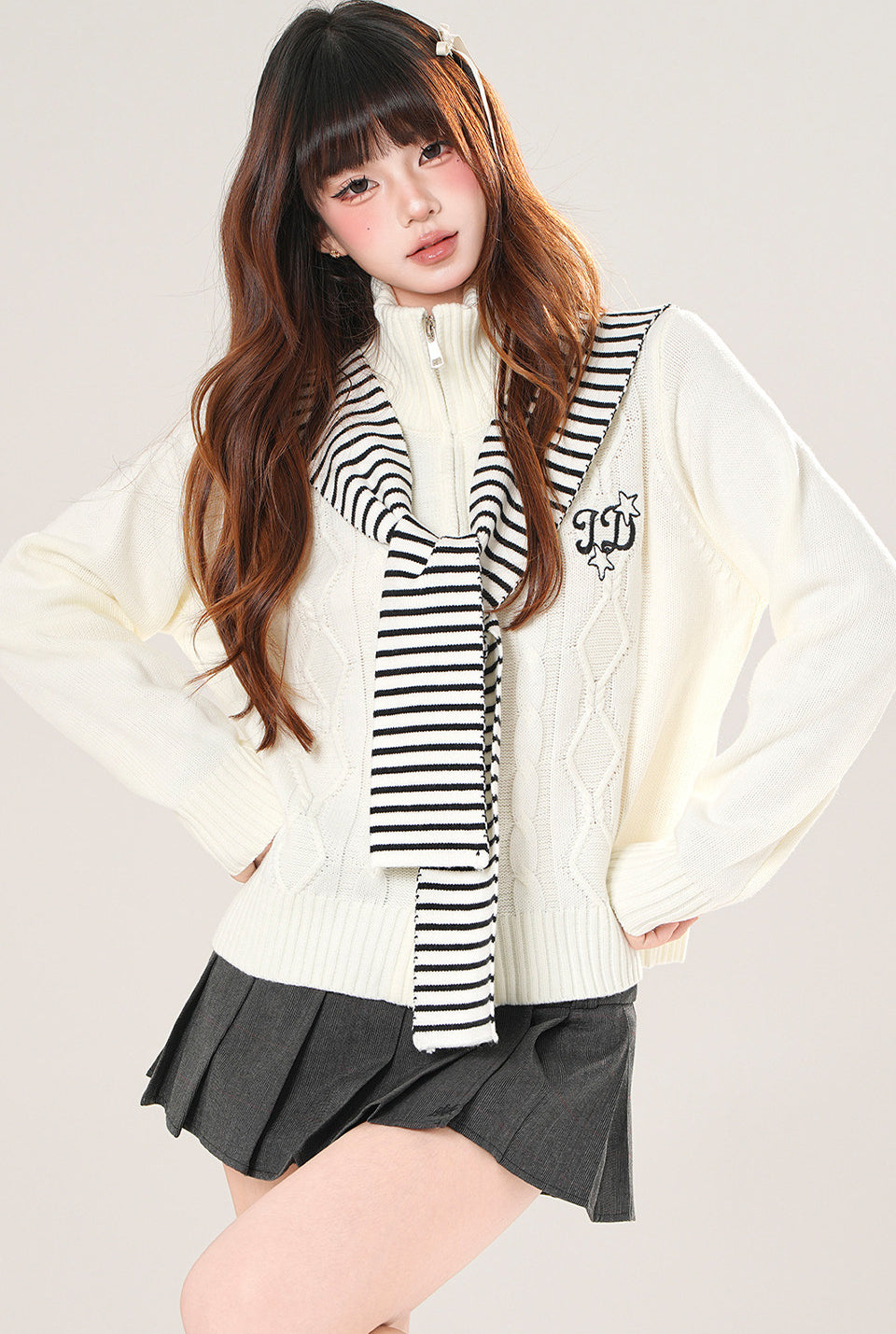 Autumn Turtleneck Knit Cardigan Slim Fit Top