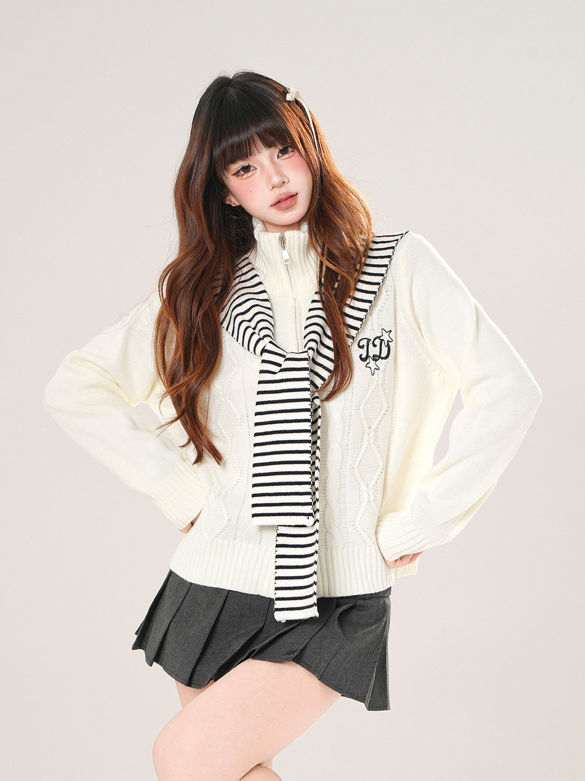 Autumn Turtleneck Knit Cardigan Slim Fit Top