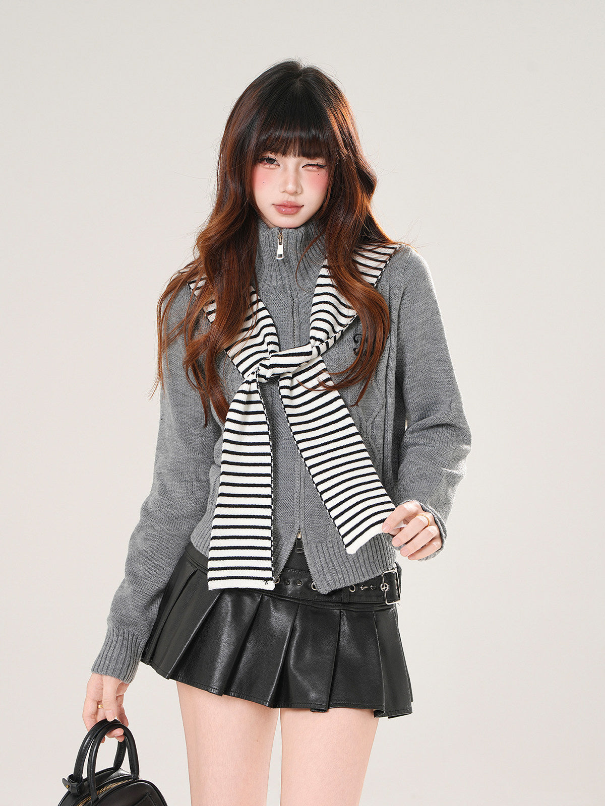 Autumn Turtleneck Knit Cardigan Slim Fit Top