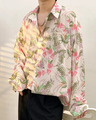 Beige And Pink Floral Shirt