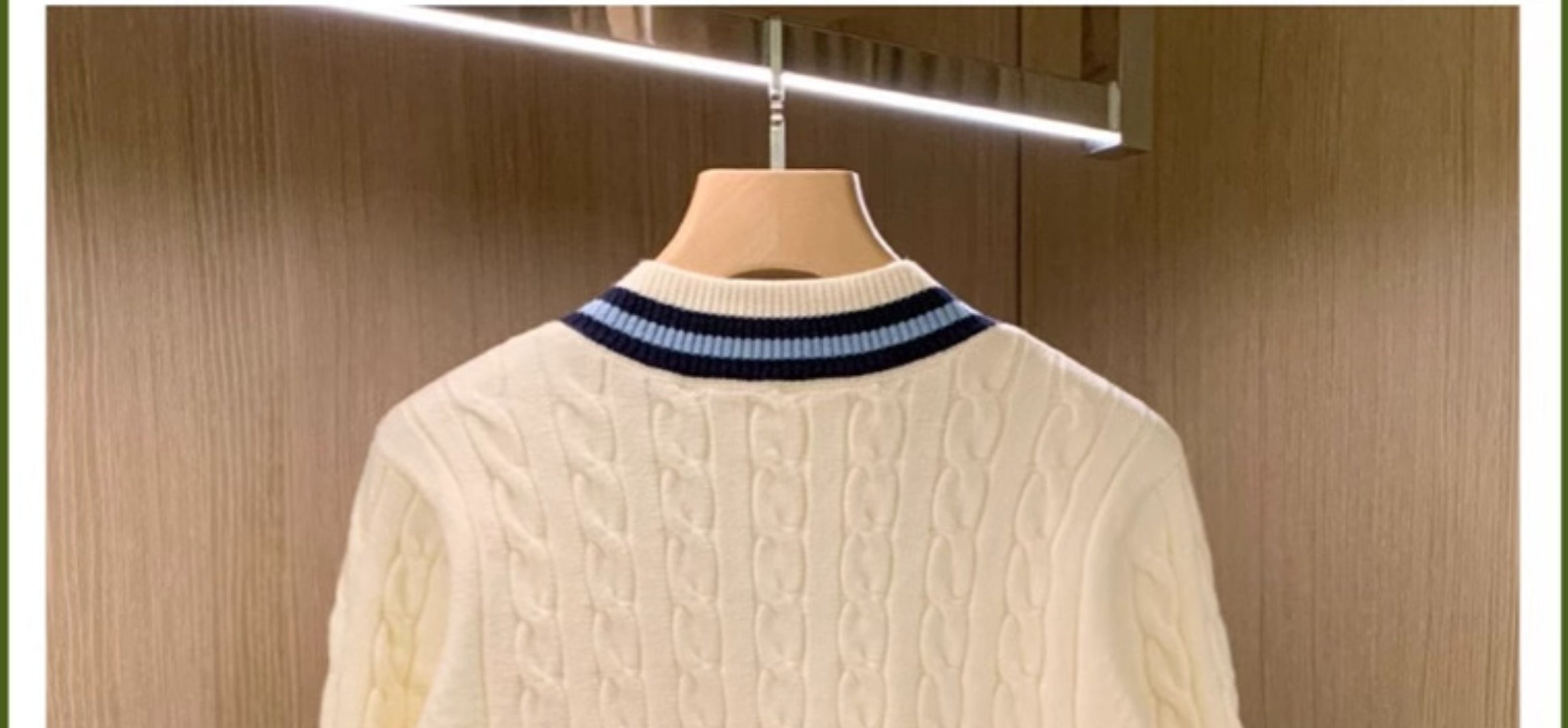 Beige Cable Knit Pattern Sweater