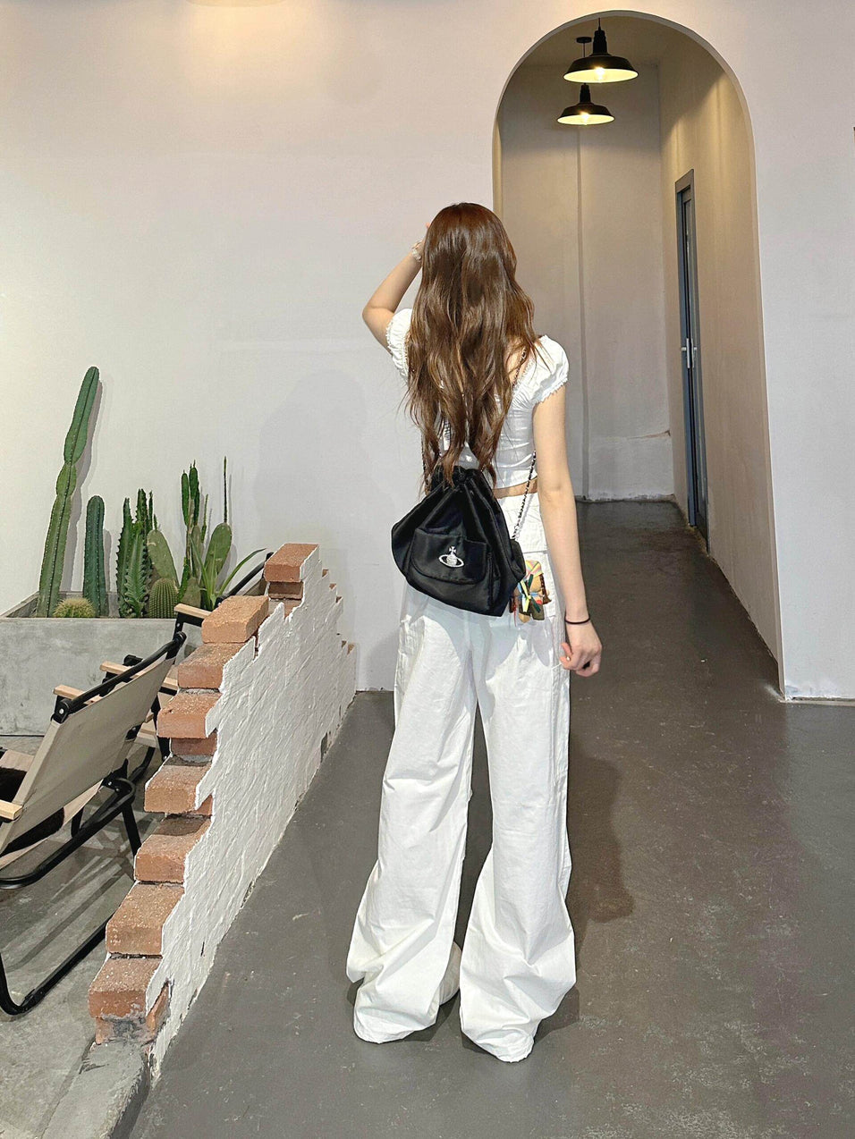 Beige Cargo Baggy Casual Pants
