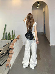 Beige Cargo Baggy Casual Pants