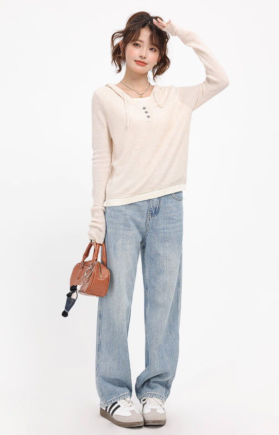 Beige Casual Autumn Shirt Hoodie