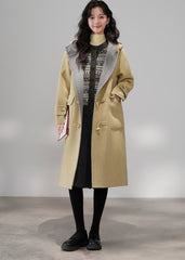 Beige Classic Hooded Long Coat