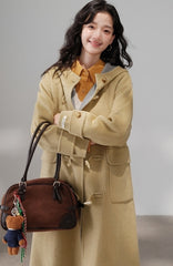 Beige Classic Hooded Long Coat