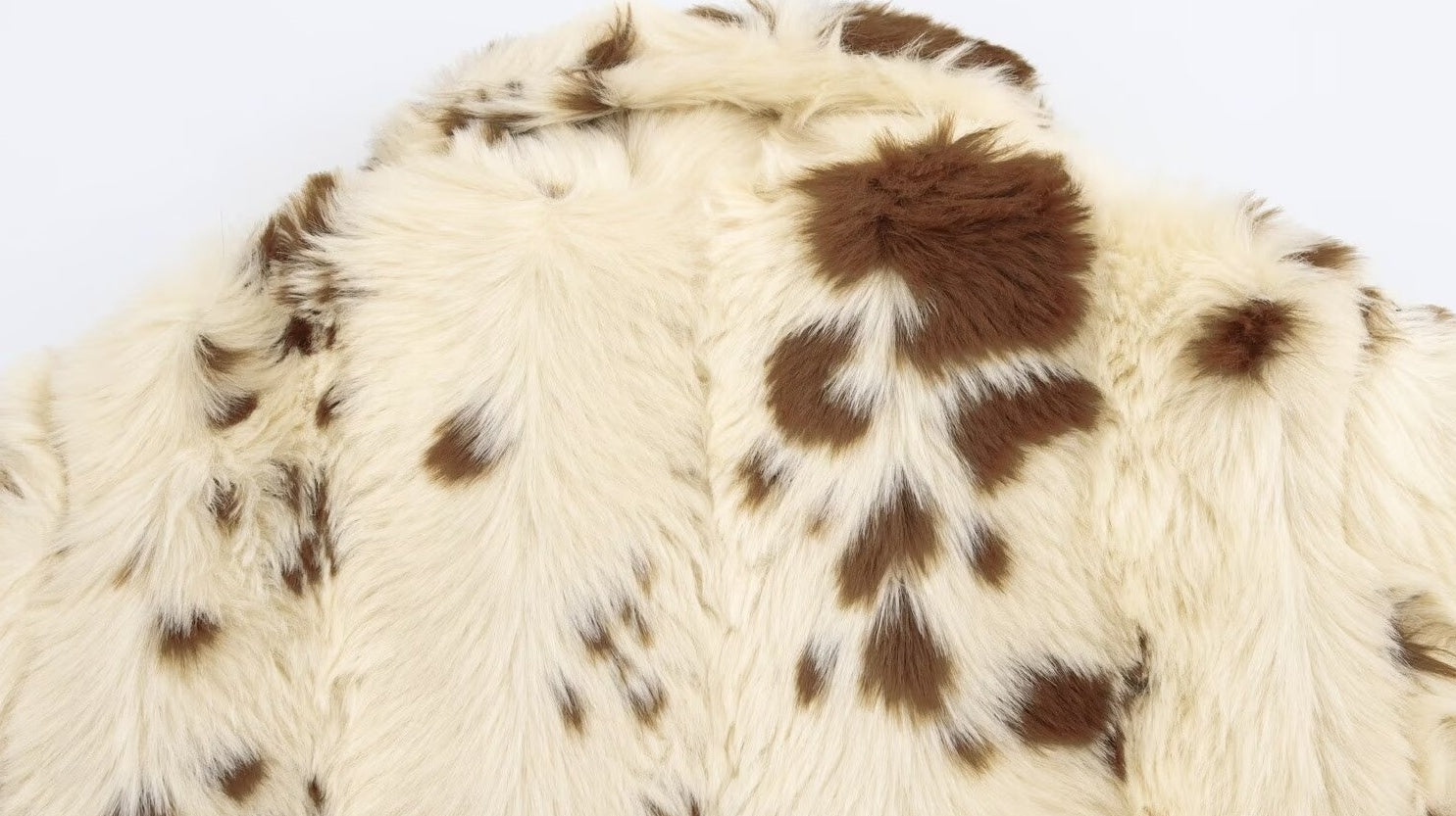 Beige Cow Pattern Fur Jacket