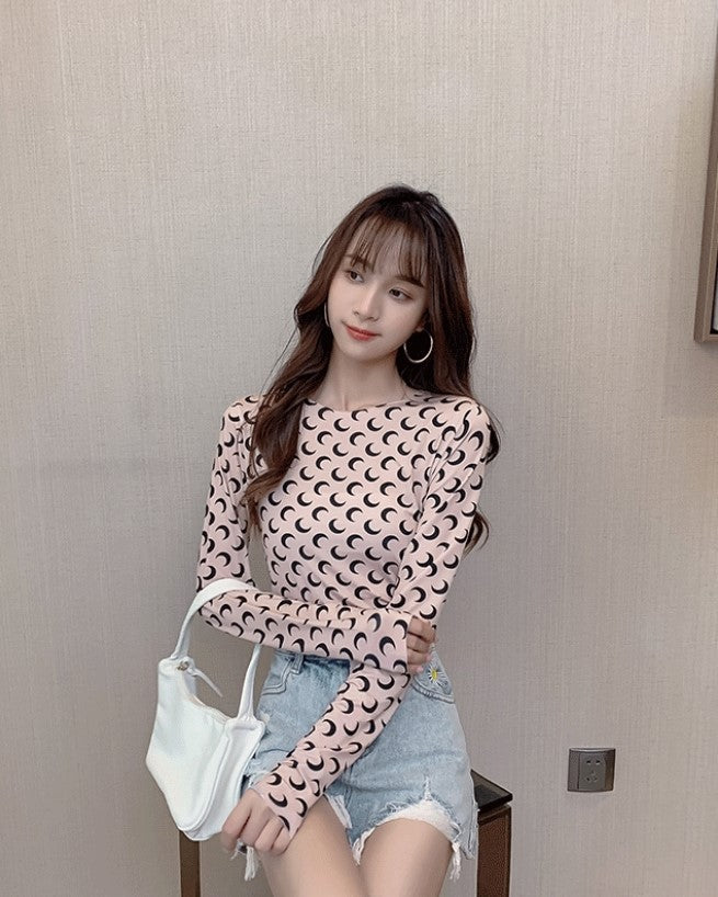 Beige Crecent Moon Top