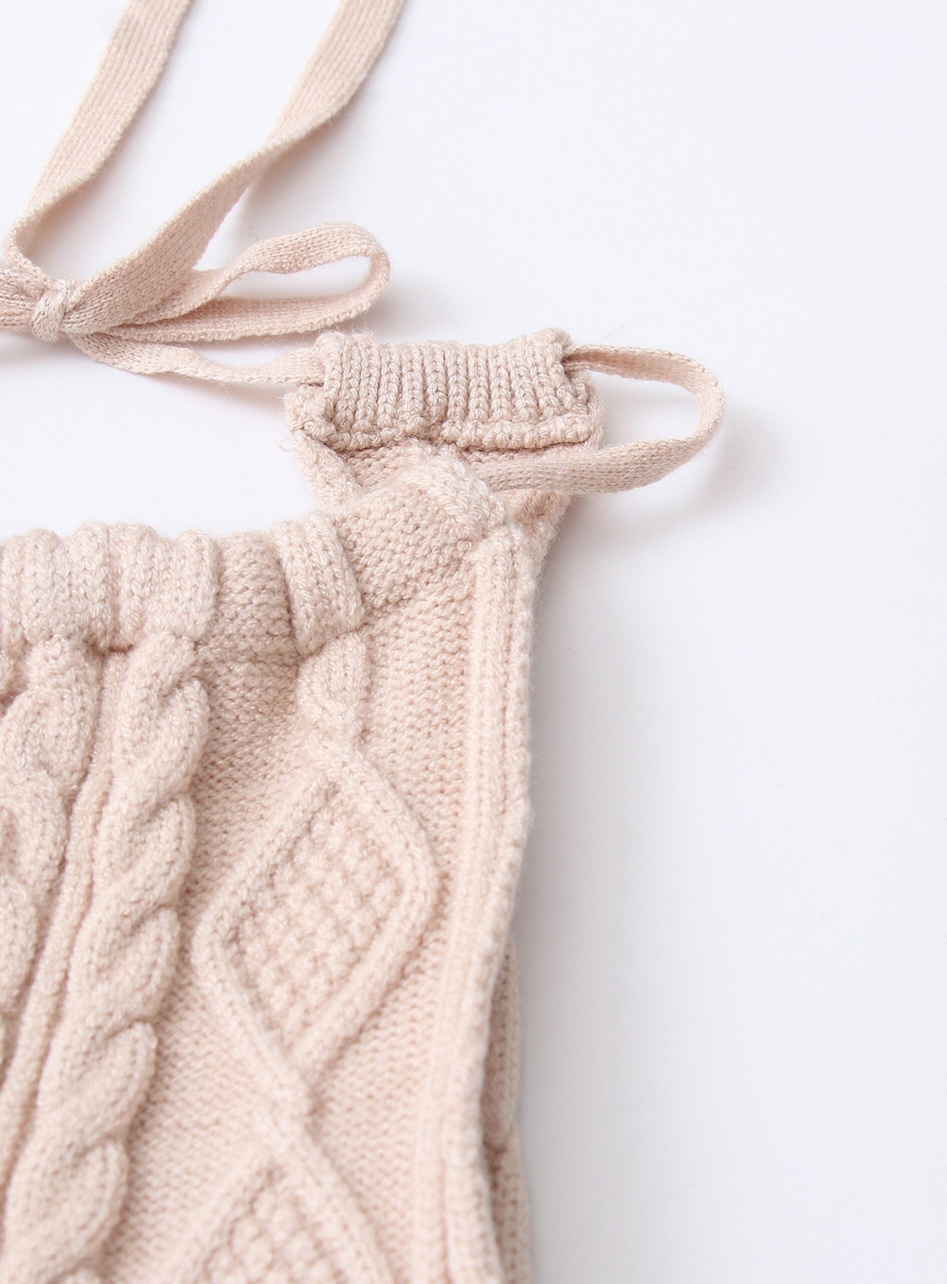 Beige Halter Knit Crop Top