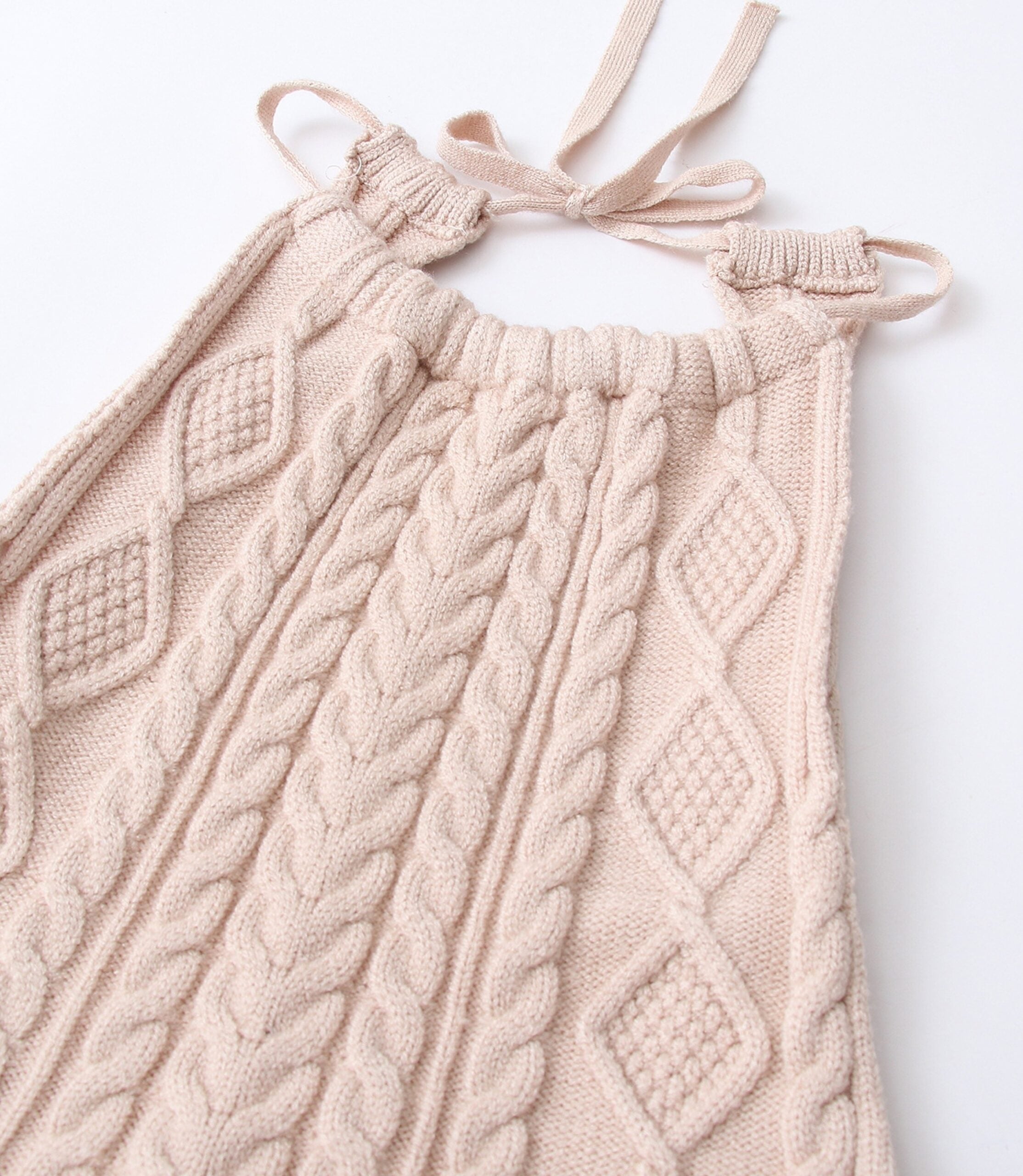 Beige Halter Knit Crop Top
