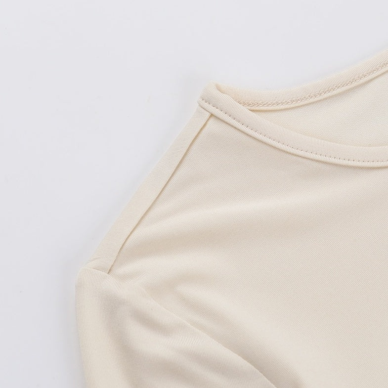 Beige Heart Statement Long Sleeves Top