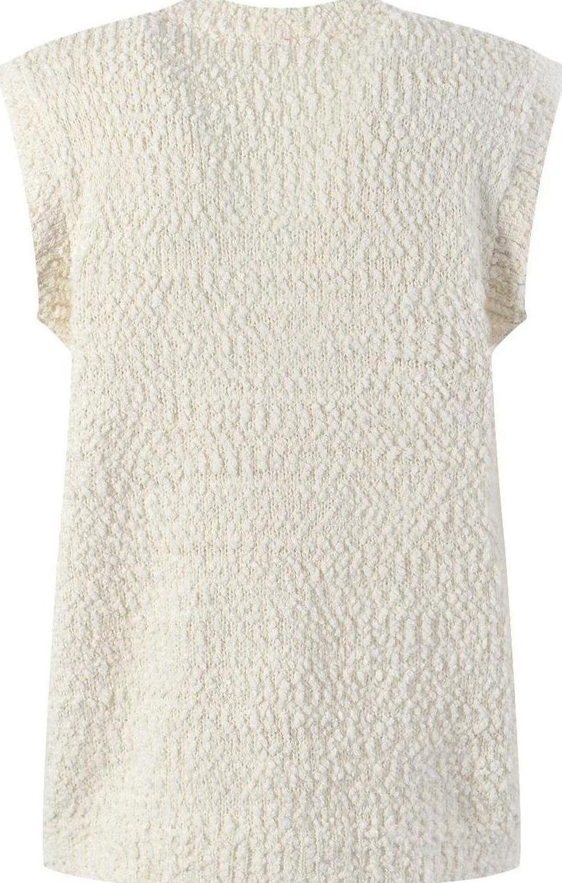Beige Knitted Lion Vest