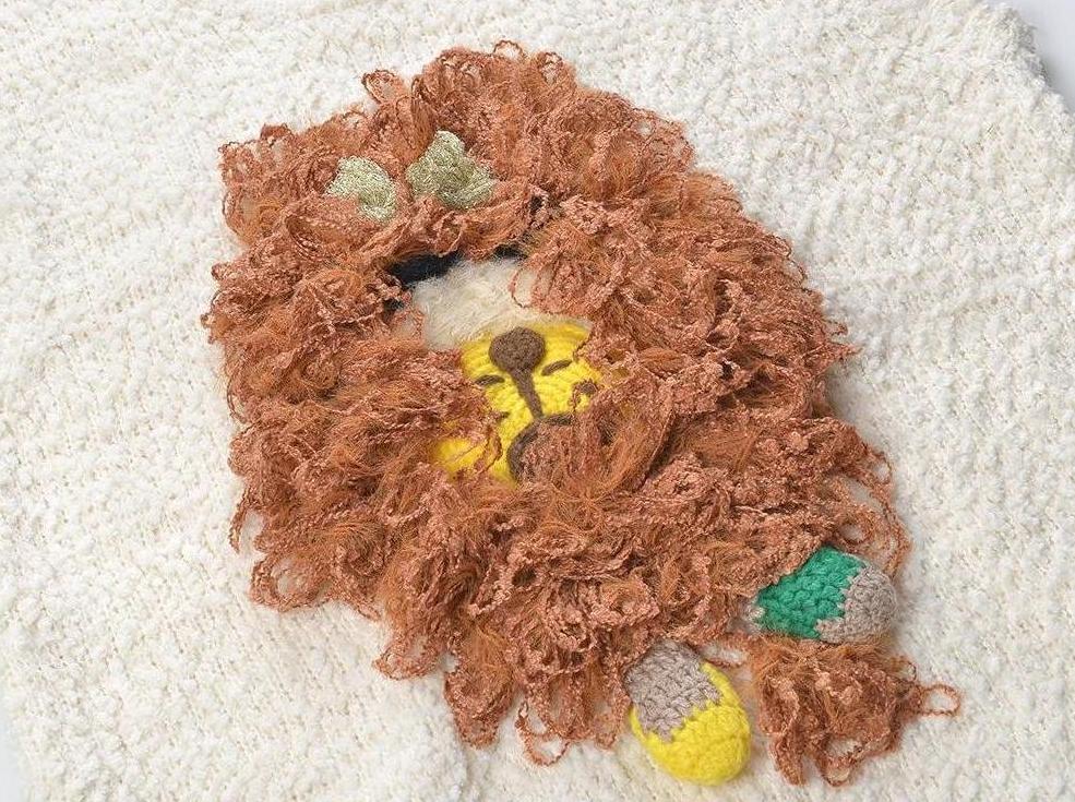 Beige Knitted Lion Vest