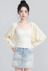 Beige Lightweight Knit Sun Protection Cardigan