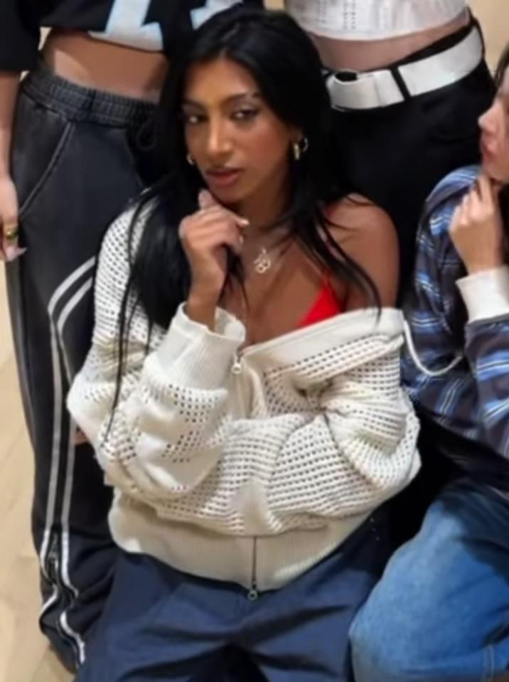 Beige Mesh Hollow Knit Zip-Up Hoodie