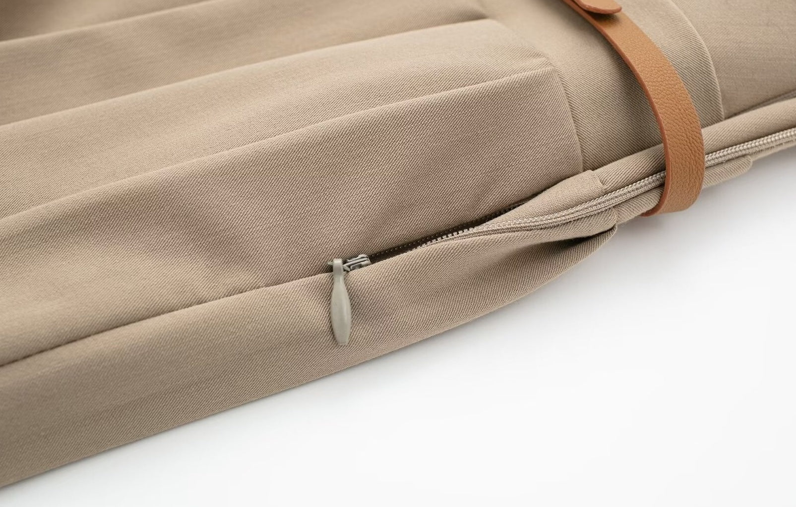 Beige Pleated Belted Skirt