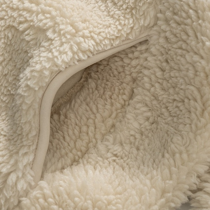 Beige Plush Front Pocket Jacket