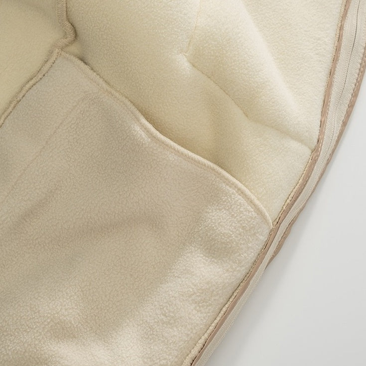 Beige Plush Front Pocket Jacket