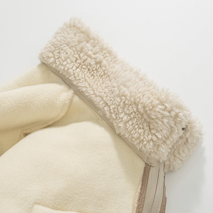 Beige Plush Front Pocket Jacket