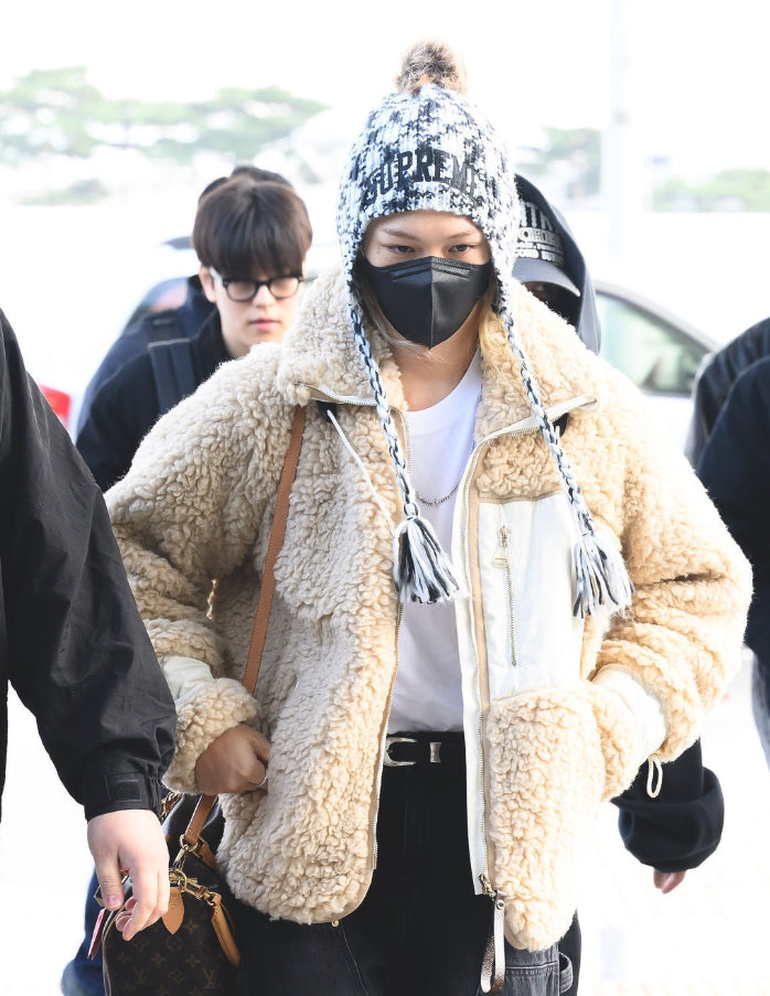Beige Plush Front Pocket Jacket