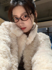 Beige Plush Winter Jacket