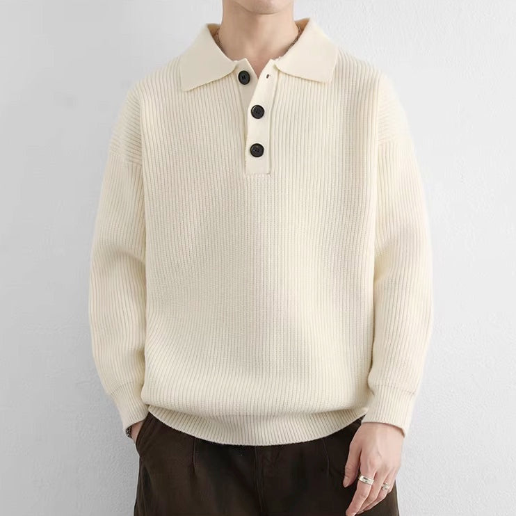 Beige Polo Style Sweater