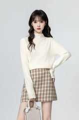Beige Ruffled Long Sleeve Top